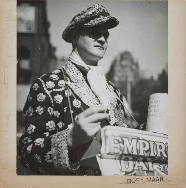 Pearly King collecting money for the Empire Day