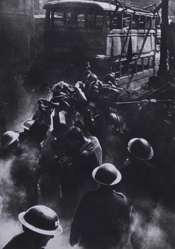 A V2 bomb fell on Waterloo Bridge, London