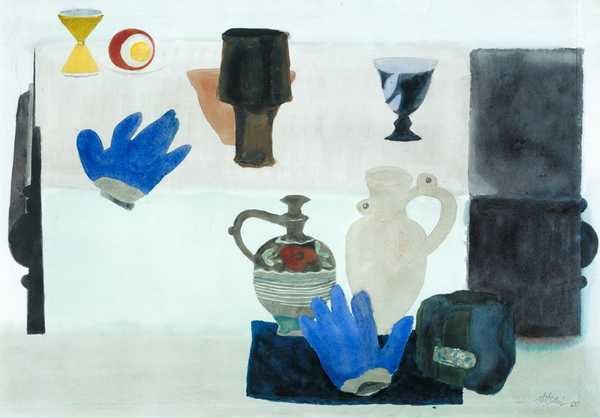 ‘Still Life with Blue Gloves‘, Sir William Gillies, 1968 | Tate