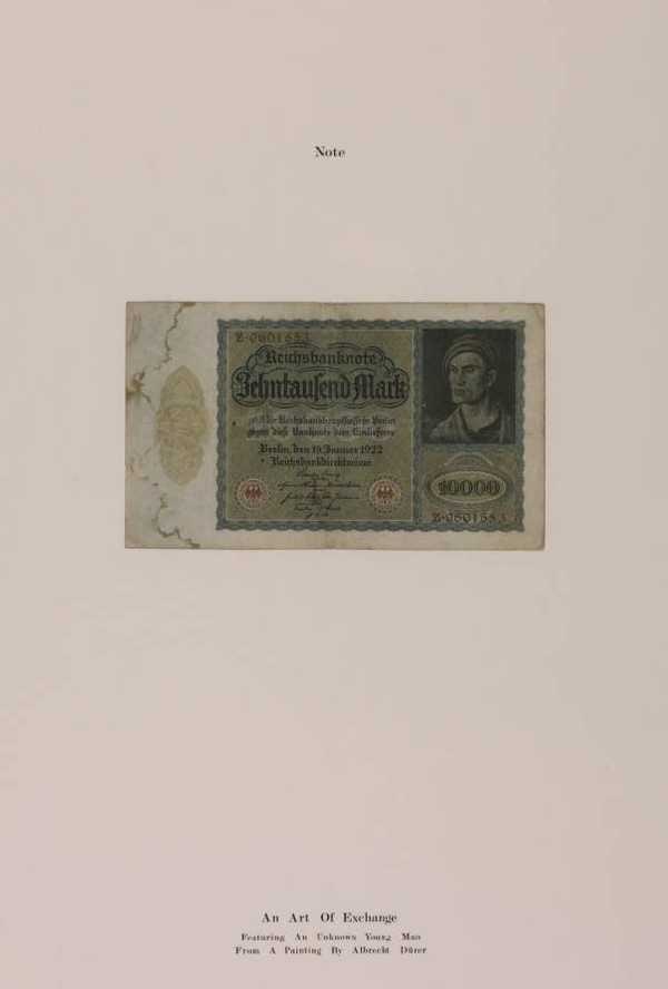 ‘An Art of Exchange Featuring an Unknown Young Man from a Painting by Albrecht Dürer‘, John Murphy, 1976 | Tate