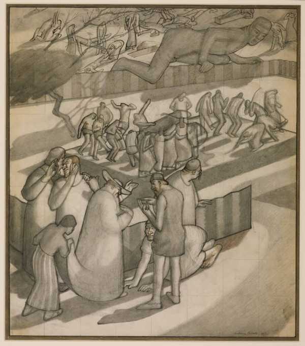 ‘David Choosing the Three Days’ Pestilence‘, William Roberts, 1912 | Tate