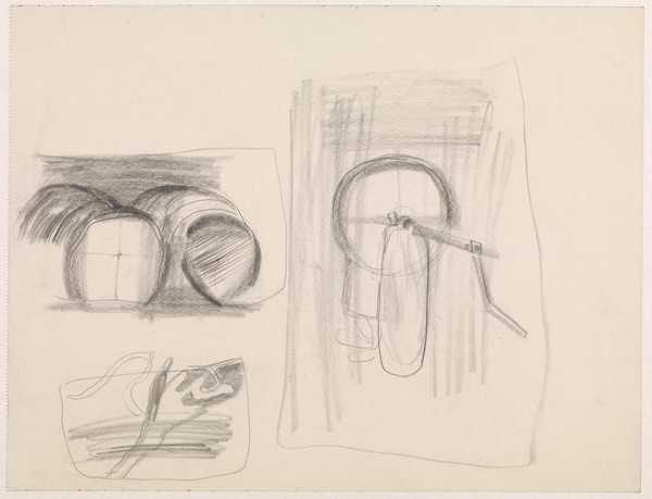 ‘Drawing of unidentified shapes or objects in three groups