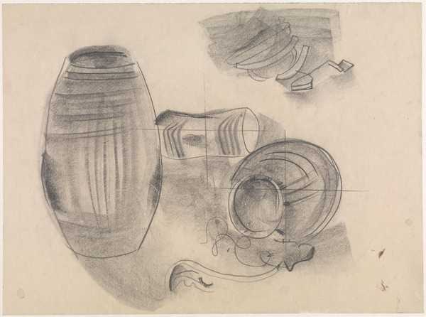 ‘Drawing of three flower pots
