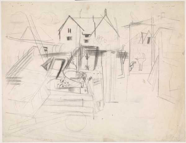 ‘Drawing of a backyard or frontyard