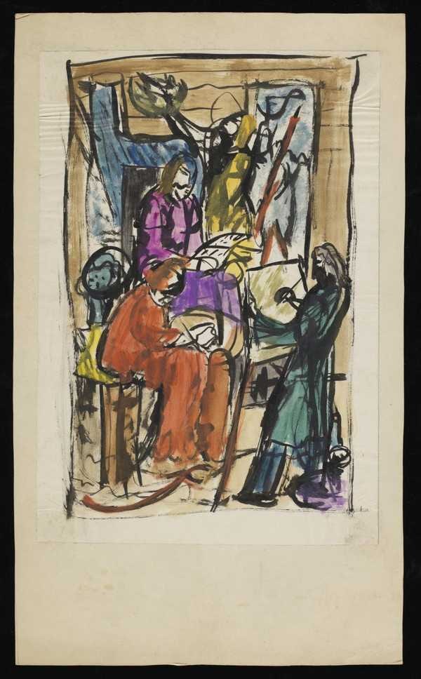 ‘Abstract artwork of four figures
