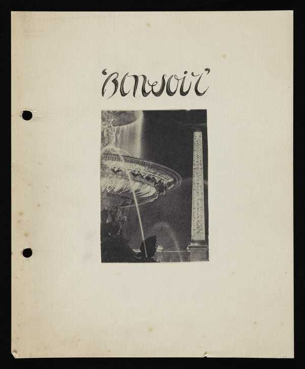 ‘Unbound booklet titled ‘Bonsoir’