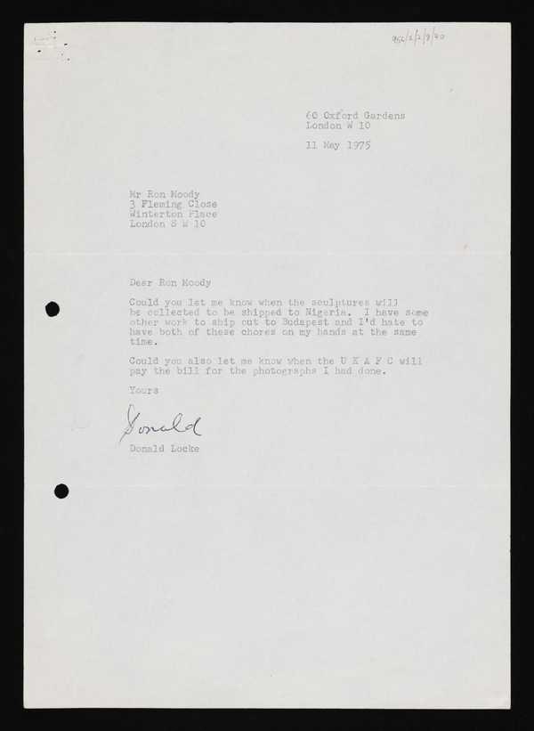 ‘Letter from Donald Locke to Ronald Moody