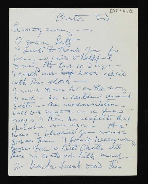 ‘[Incomplete] letter from Cedric Morris to Arthur Lett-Haines
