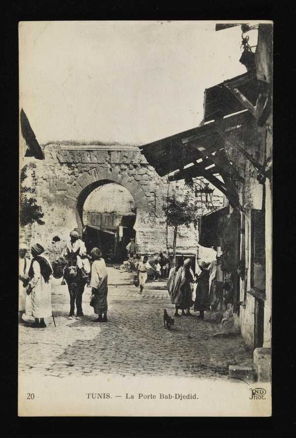 ‘Postcard of Tunis La Porte Bab-Djedid, from Arthur Lett-Haines to Cedric Morris