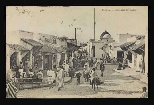‘Postcard of Tunis Rue Sidi-El-Bechir, from Arthur Lett-Haines to Cedric Morris