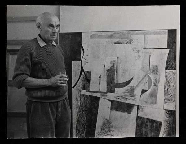 ‘Photographs of Ben Nicholson standing next his work in his studio in Casa Vecchia Ronco