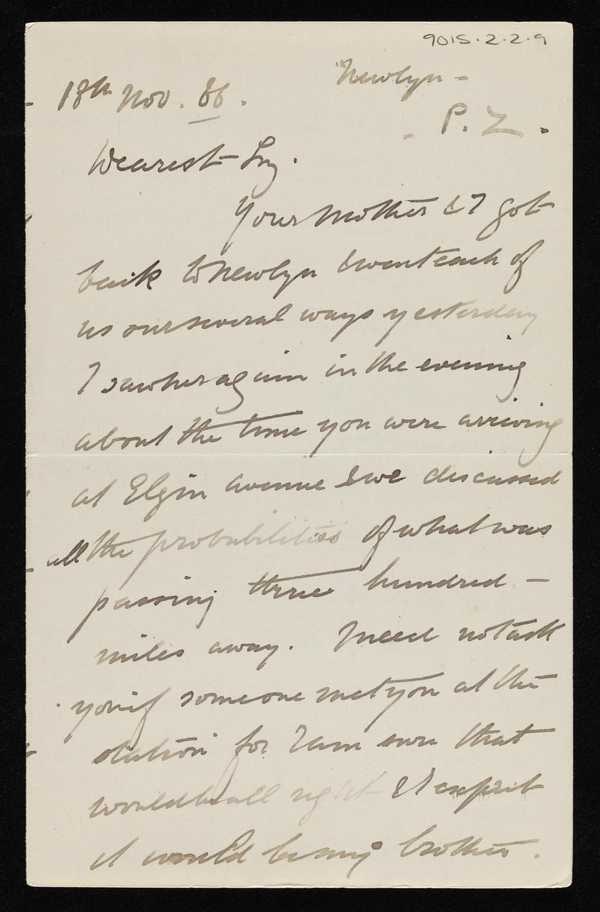‘Letter from Stanhope Forbes to Elizabeth Armstrong, addressed Newlyn, Penzance