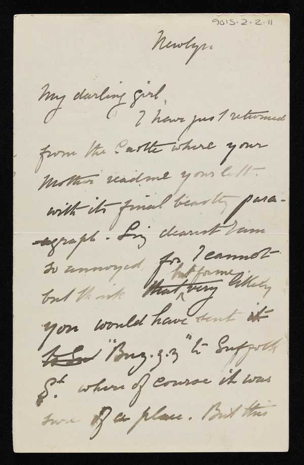 ‘Letter from Stanhope Forbes to Elizabeth Armstrong, addressed Newlyn
