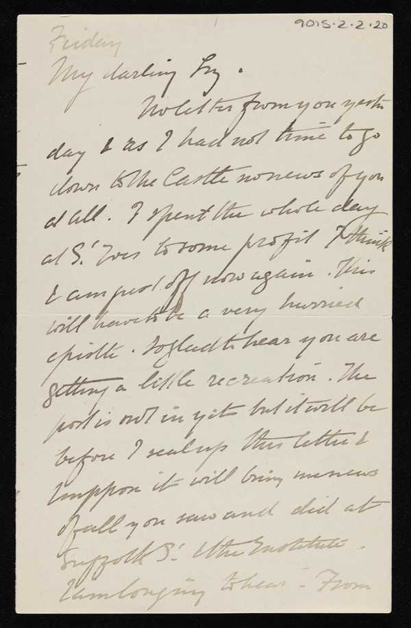 ‘Letter from Stanhope Forbes to Elizabeth Armstrong