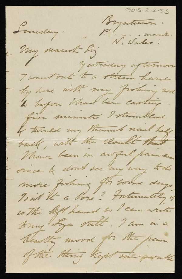 ‘Letter from Stanhope Forbes to Elizabeth Armstrong, addressed North Wales
