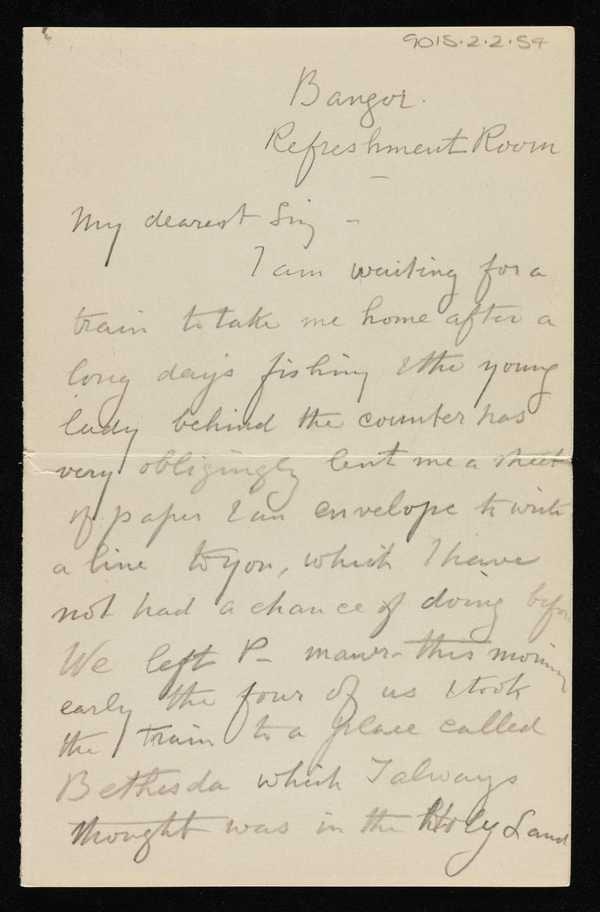 ‘Letter from Stanhope Forbes to Elizabeth Armstrong, addressed Bangor, North Wales