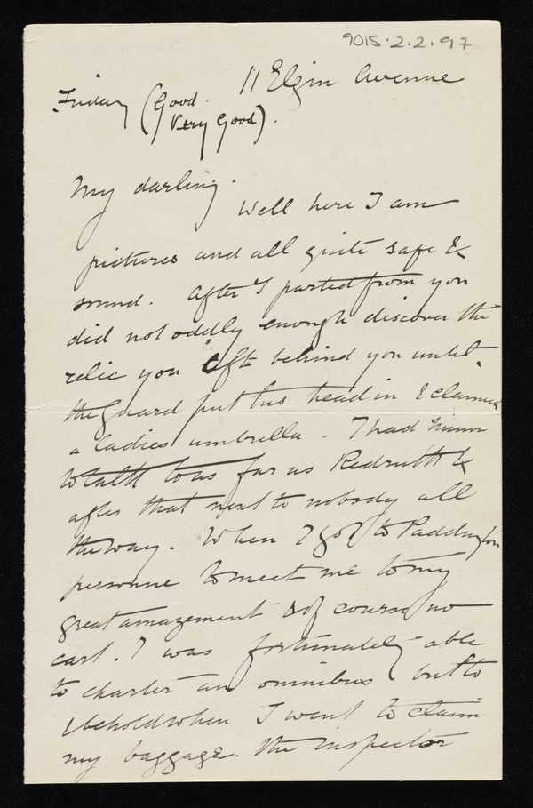 ‘Letter from Stanhope Forbes to Elizabeth Armstrong, 11 Elgin Avenue, London