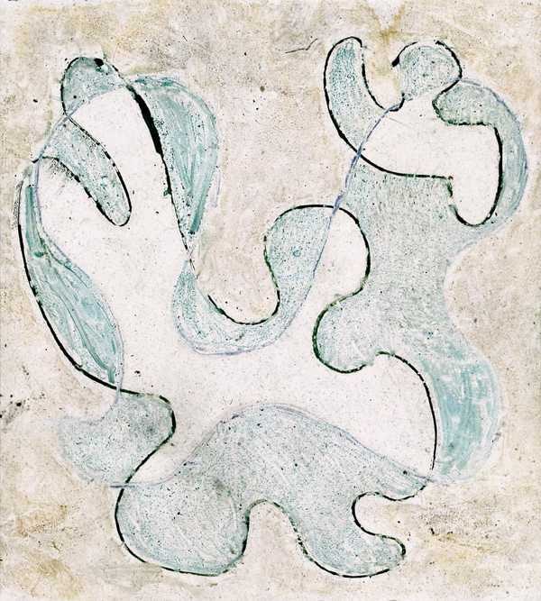 ‘Glass slide with rounded shapes drawn on in ink