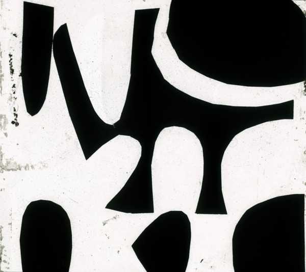 ‘Slide on which a geometric pattern has been constructed from pieces black paper