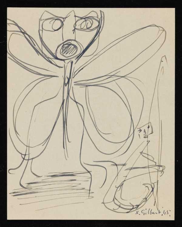 ‘Drawing of an abstract insect