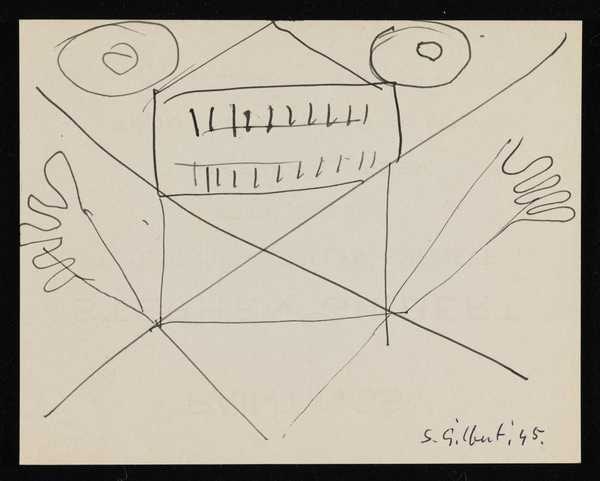 ‘Drawing of an abstract face and body