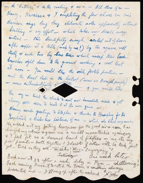 ‘Letter from John Banting to Humphrey Spender and Margaret Low