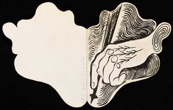 ‘Small hand-drawn Christmas card sent to Humphrey Spender