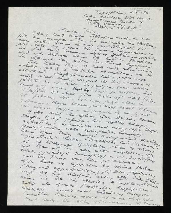 ‘Letter from Wolfgang Paalen, Tepoztlán