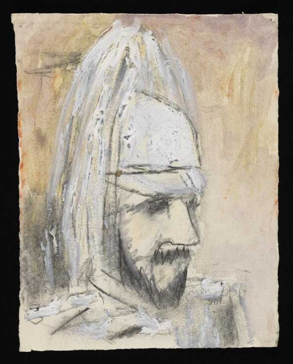 ‘Painting of a soldier wearing a plumed helmet