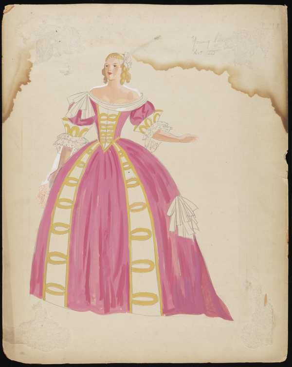 ‘Costume design titled ‘Young Lady(?)’