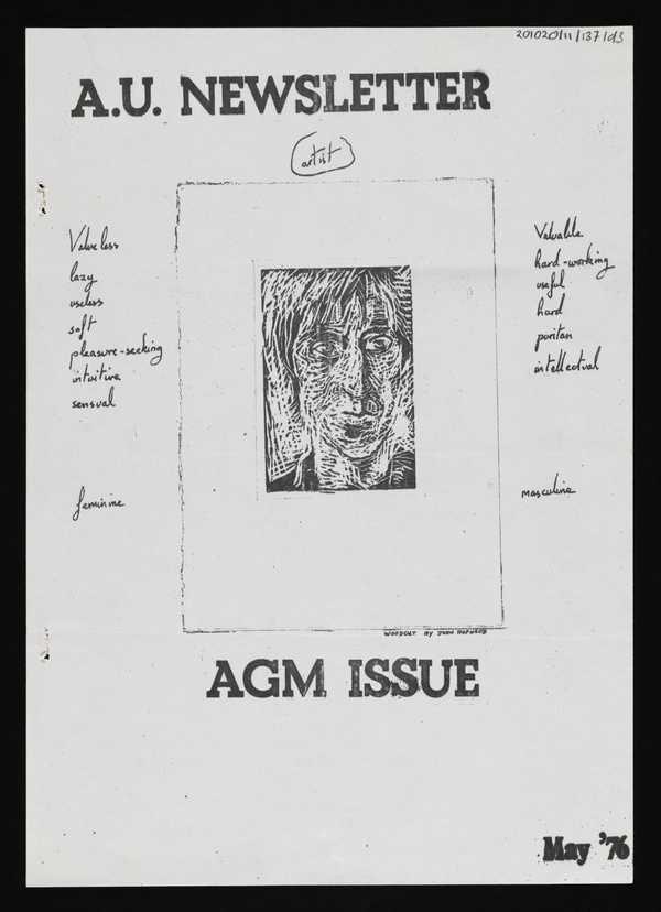 ‘The Artists Union Newsletter: AGM Issue’