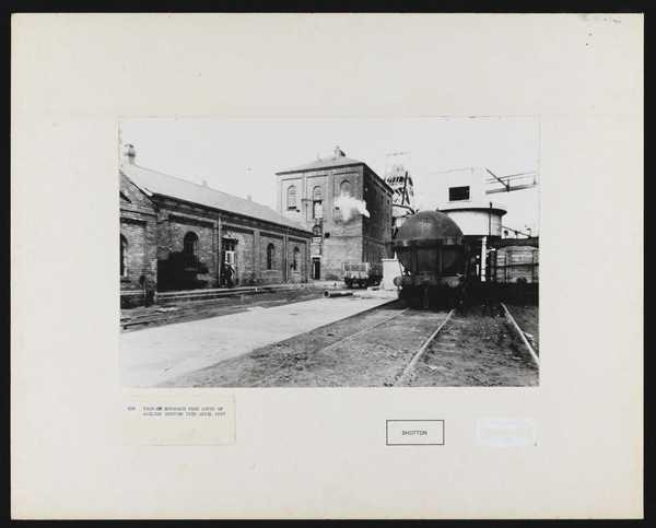 ‘428. View of approach from south of railway Shotton 12th April 1957’