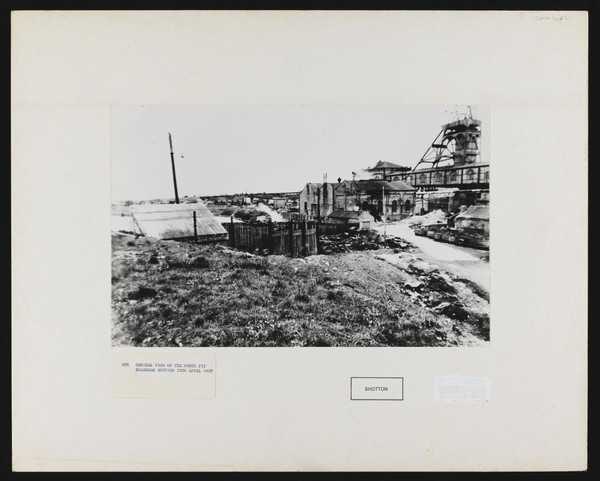 ‘430. General view of the North Pit headgear. Shotton 12th April 1957’