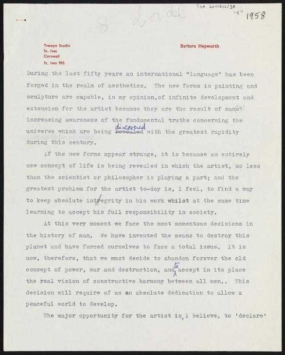 ‘Writings relating to aesthetics