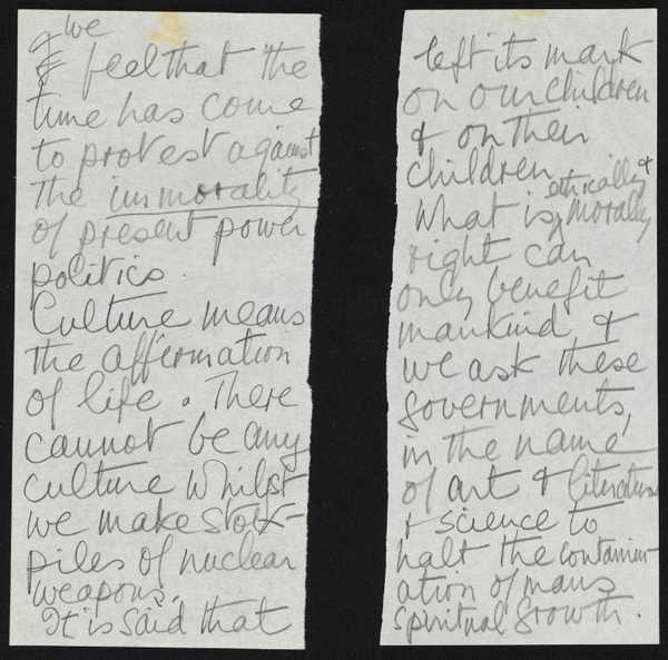 ‘Extracts from Barbara Hepworth’s writing concerning politics