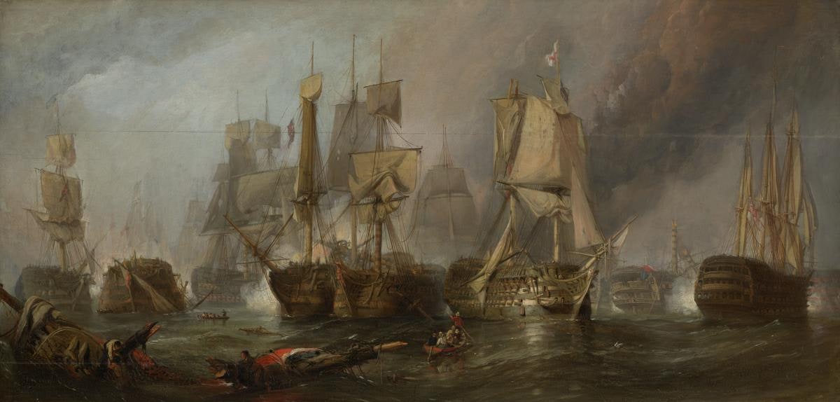Sketch for ‘The Battle of Trafalgar, and the Victory of Lord Nelson over the Combined French and Spanish Fleets, October 21, 1805’