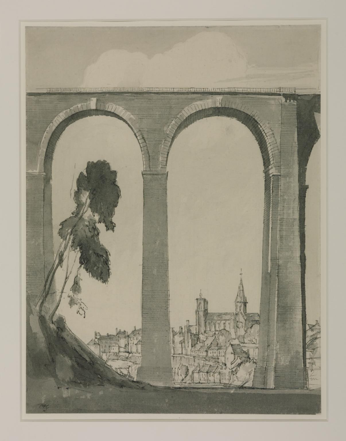 Sémur, General View through Viaduct