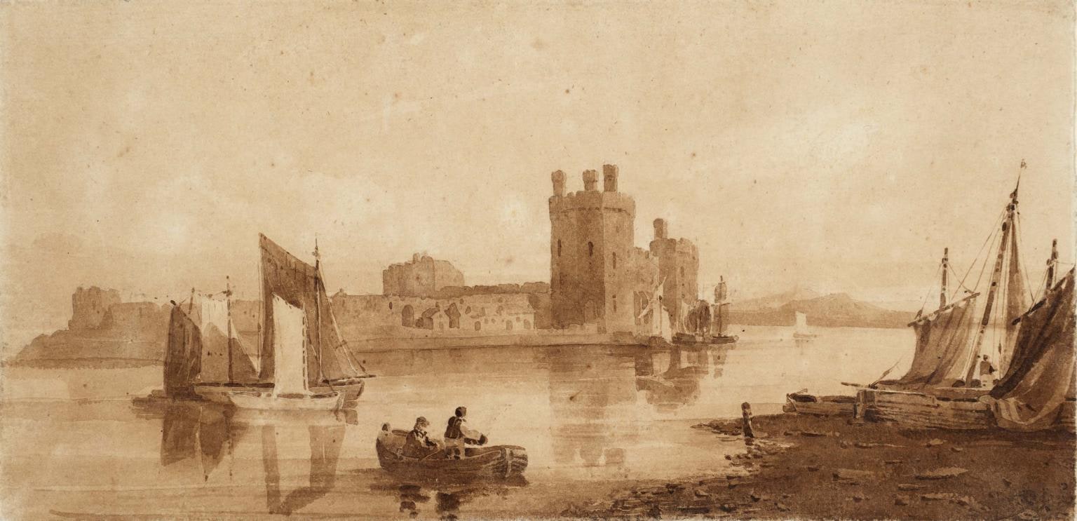 Caernarvon Castle with Boats