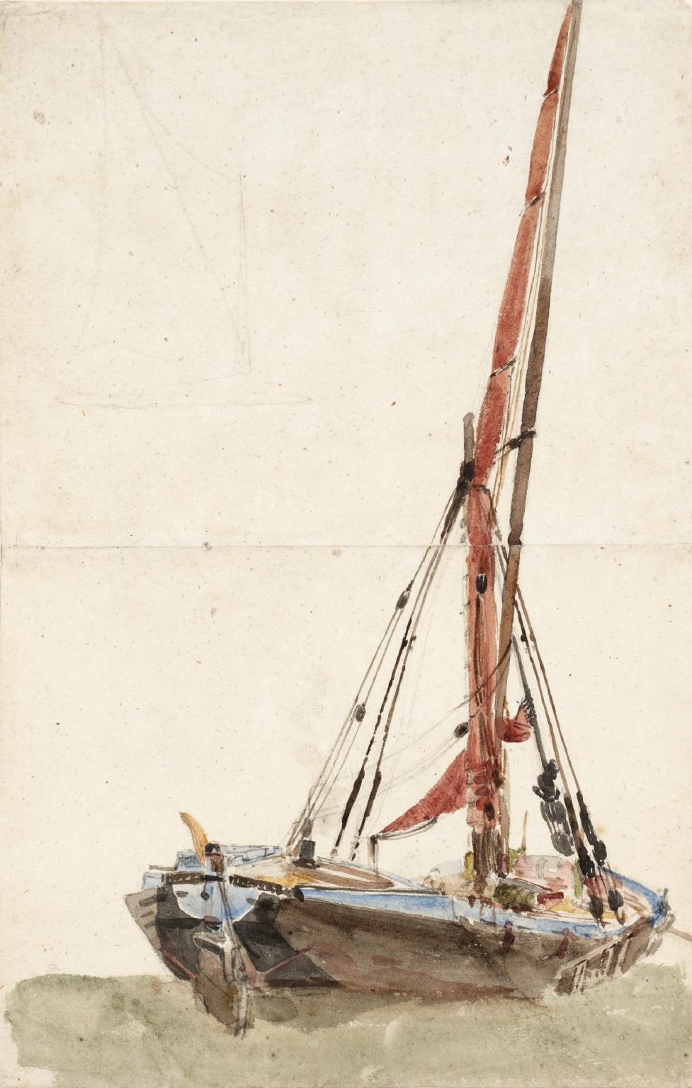 A Ship. Verso: Open Landscape