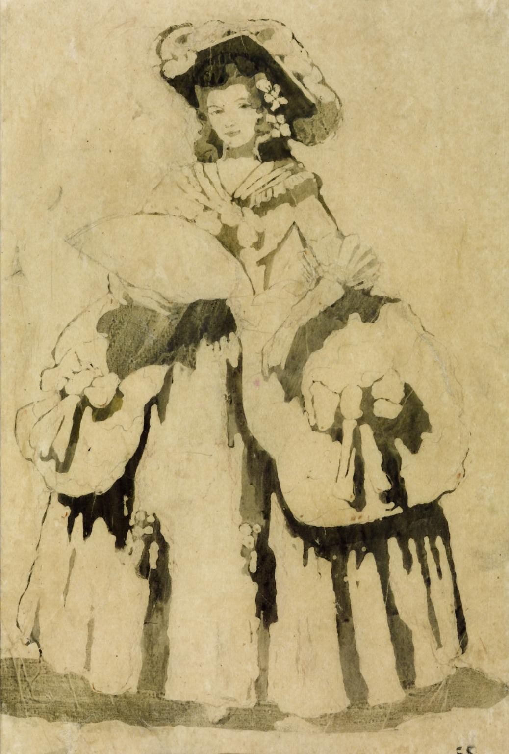 Sketch for Donna Clara in ‘The Duenna’