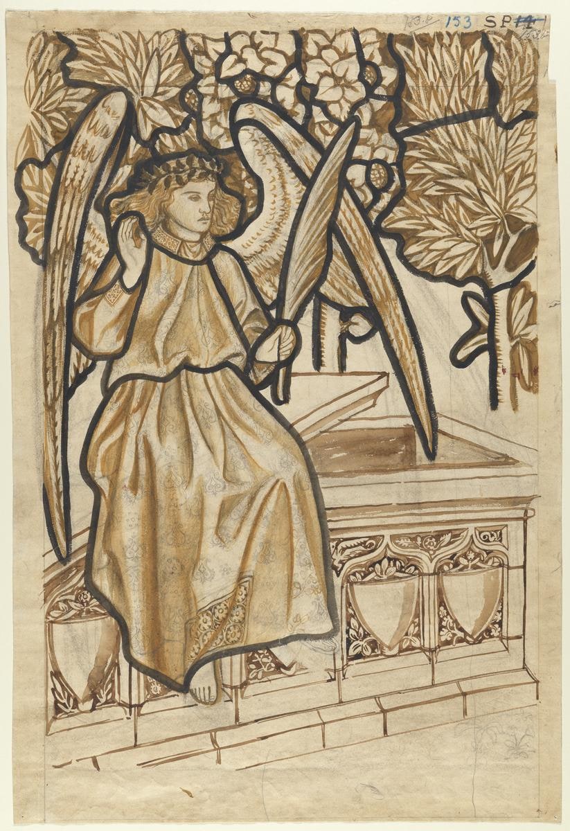 Angel of the Resurrection: Cartoon for Stained Glass