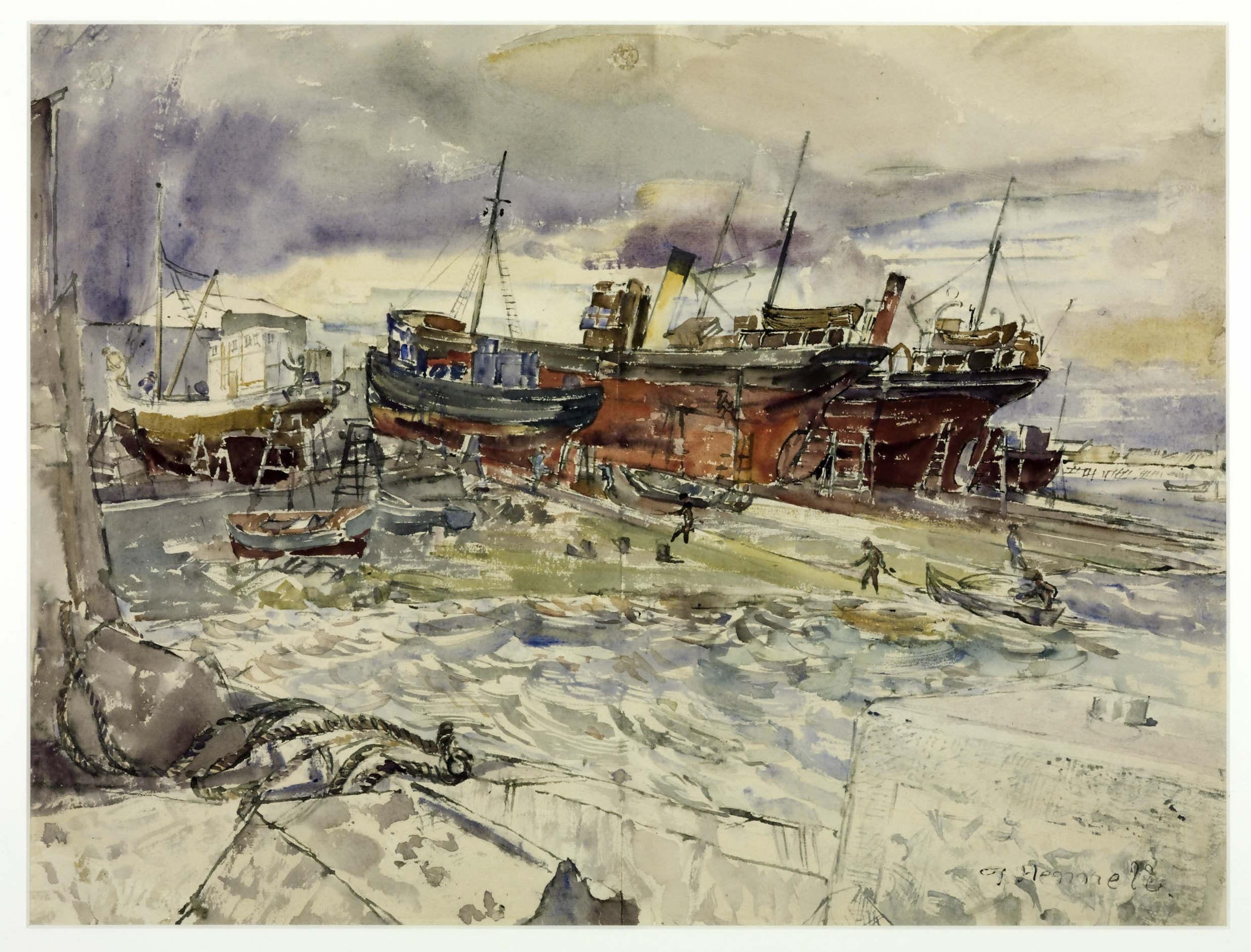 Slipway, Reykjavik Harbour. August 12, 1943