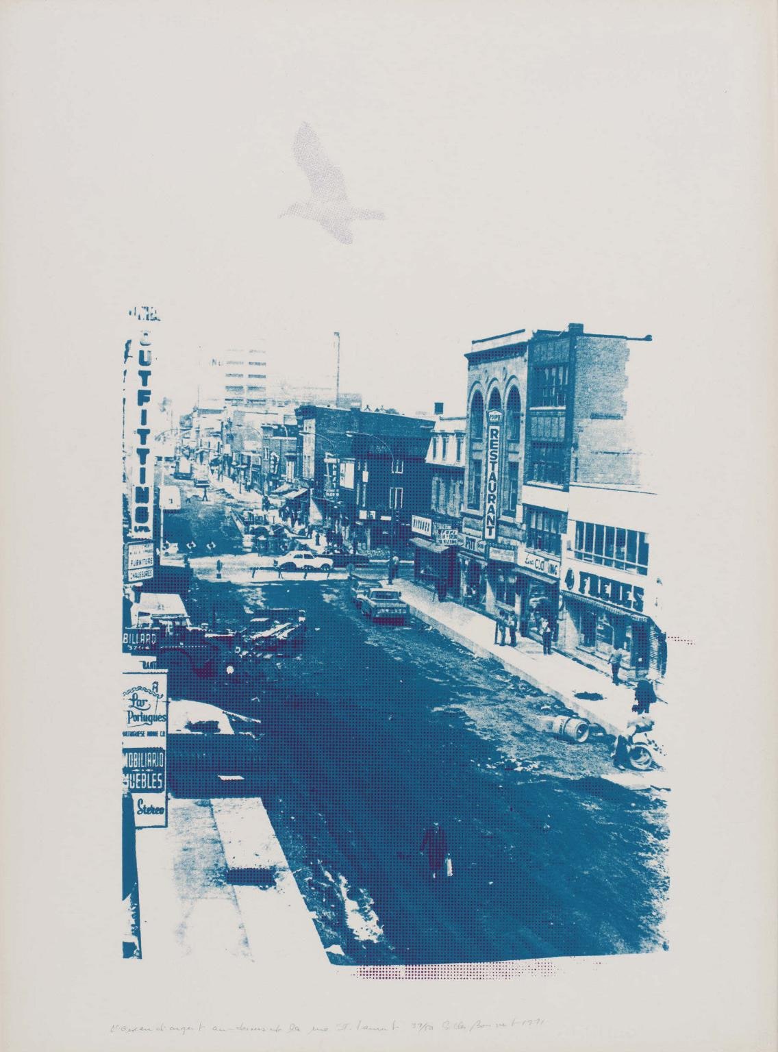 Silver Bird over the Rue St Laurent