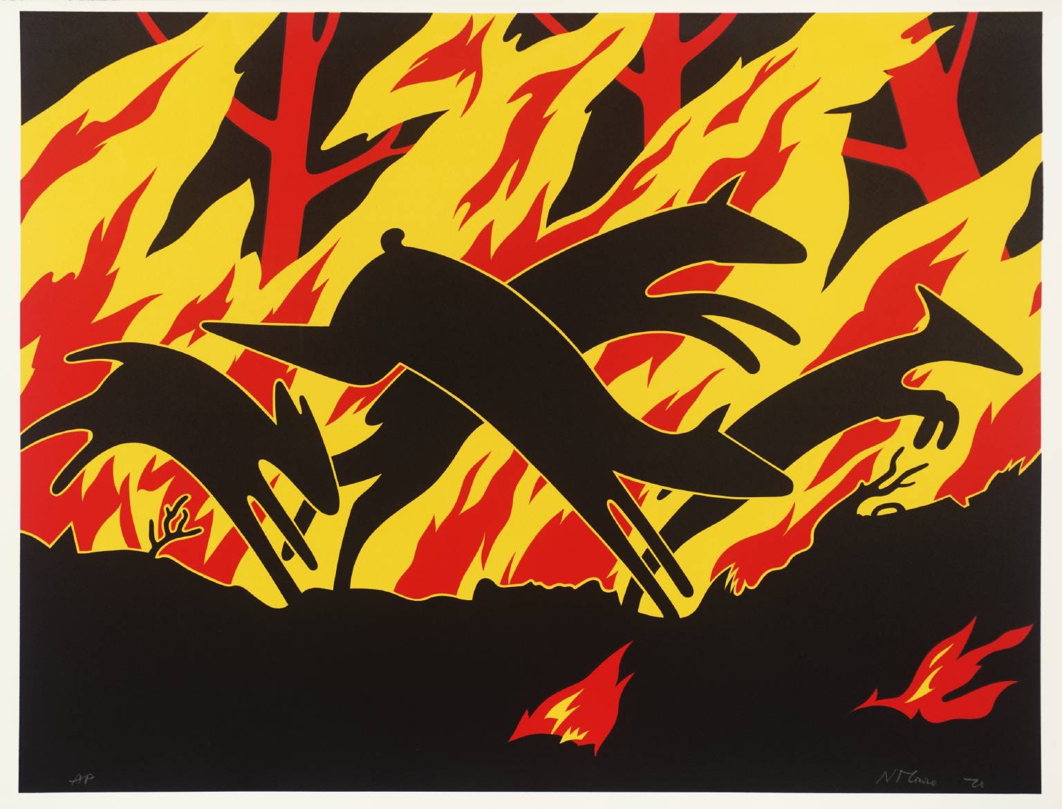 Animals Running Through Fire