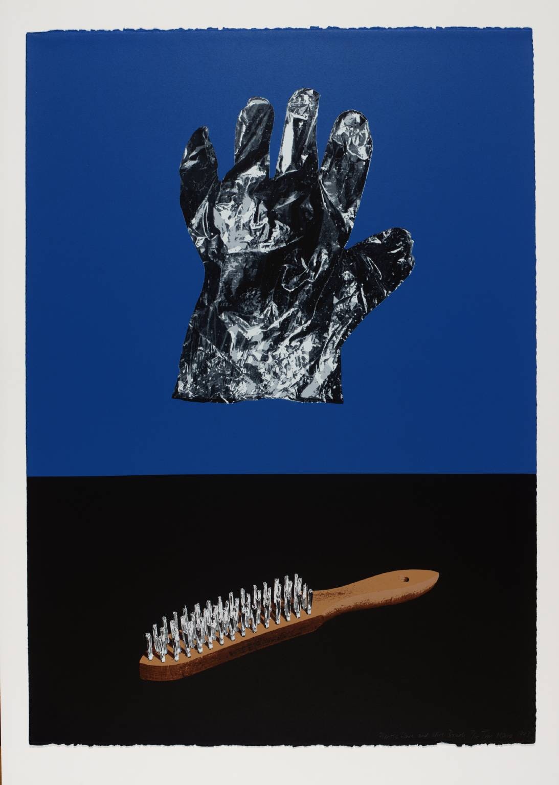 Plastic Glove and Wire Brush