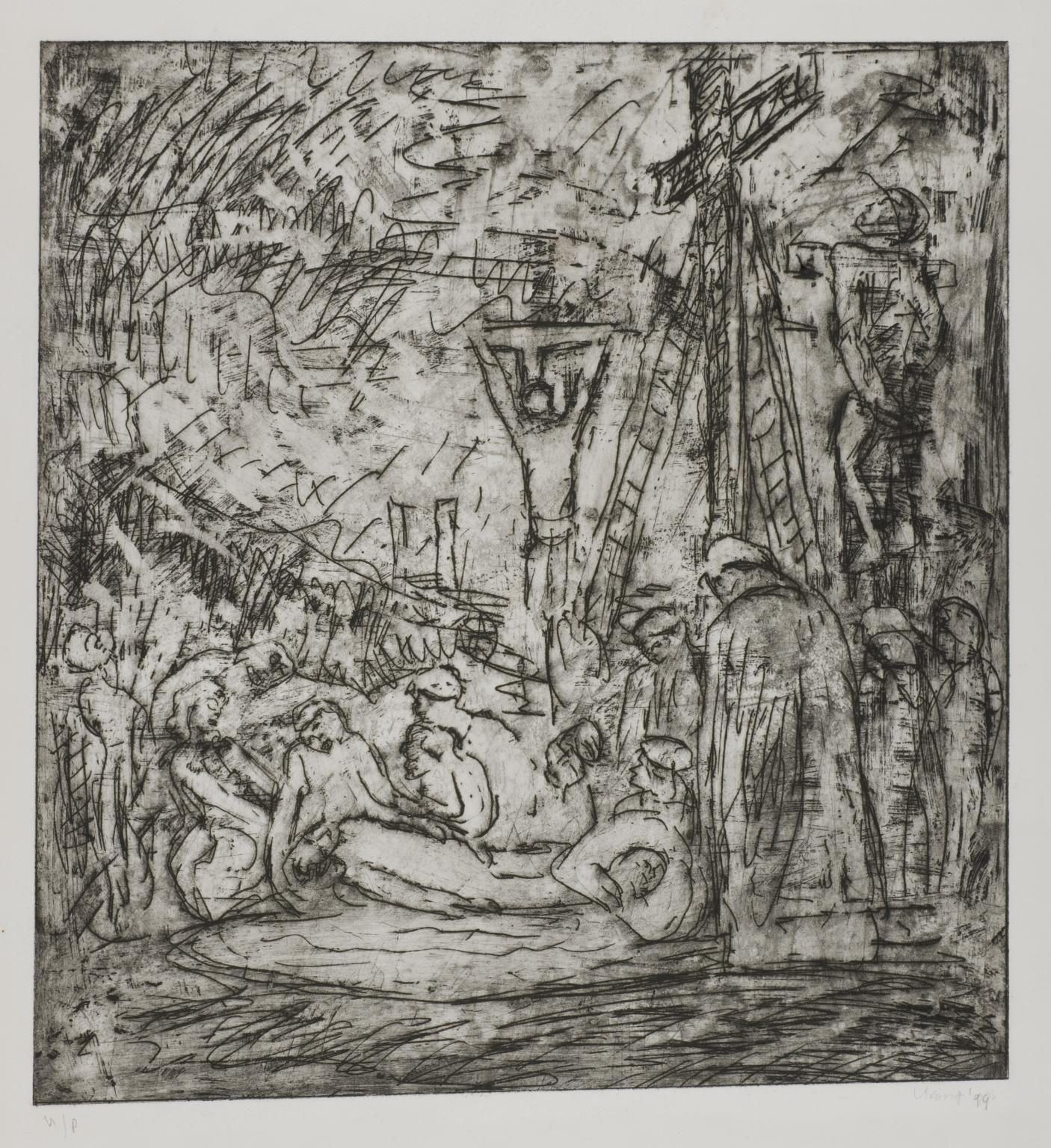 From Rembrandt: The Lamentation over the Dead Christ