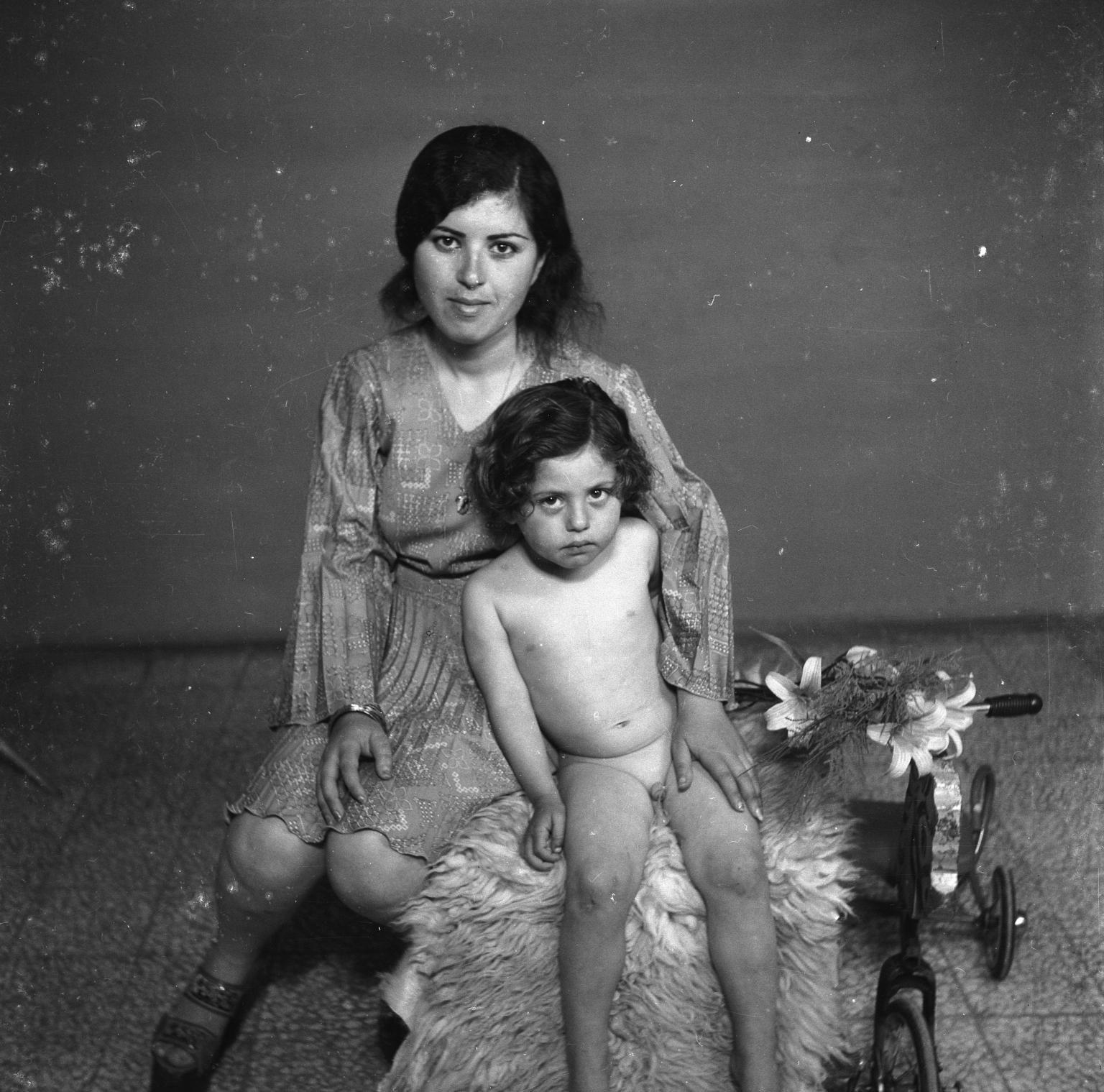 A girl and her brother. Studio Shehrazade, Saida, Lebanon, 1960s. Hashem el Madani