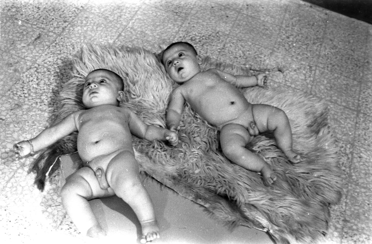Twins. Studio Shehrazade, Saida, Lebanon, 1950s. Hashem el Madani