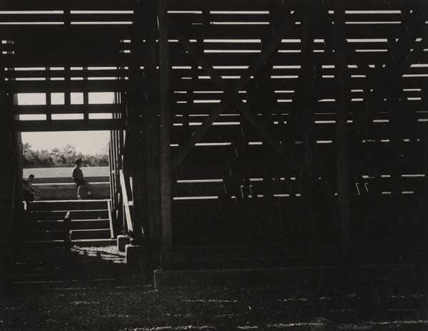 Untitled (Interior of wooden building)