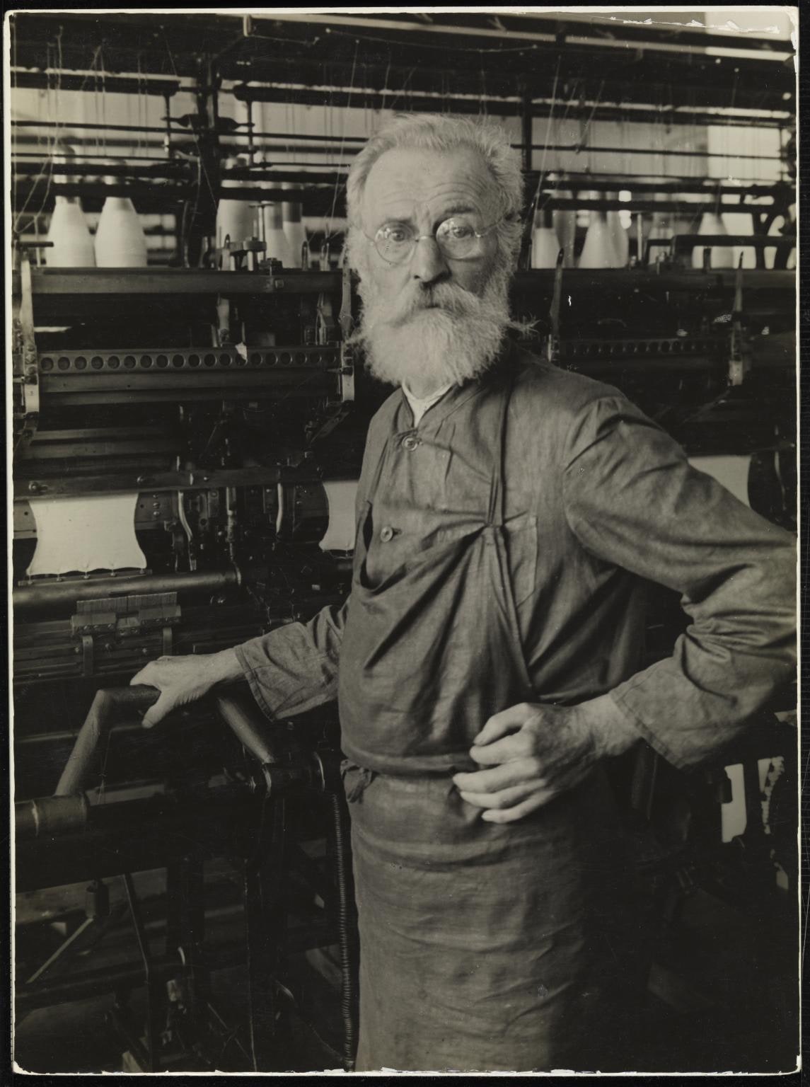 Saxon Hosiery Weaver at a Handloom